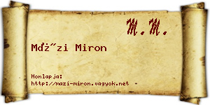 Mázi Miron névjegykártya